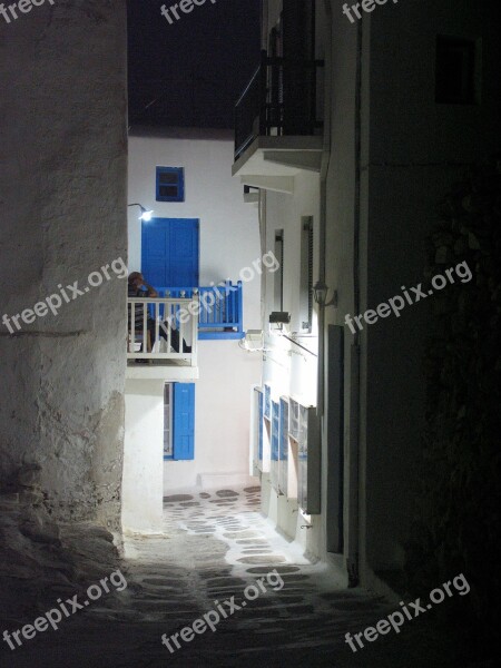 Evening Rest Silent Alley Greece