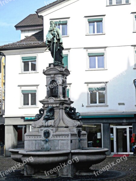 Fountain Jacob's Well Sculpture Town Center Rorschach