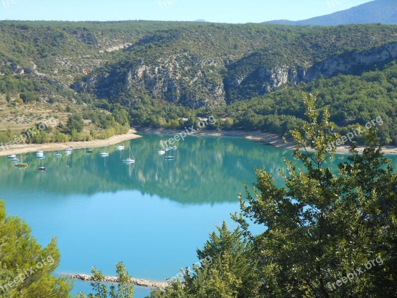 France Verdon Mountains Landscape Scenic