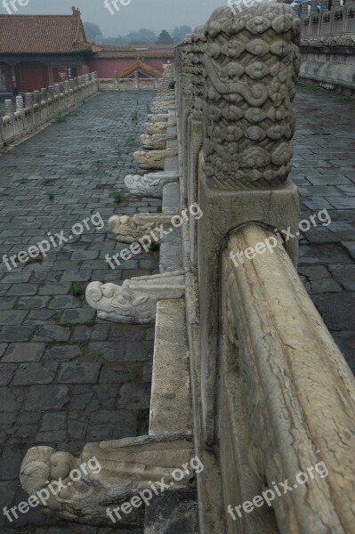 China Handrail Stone Figures White