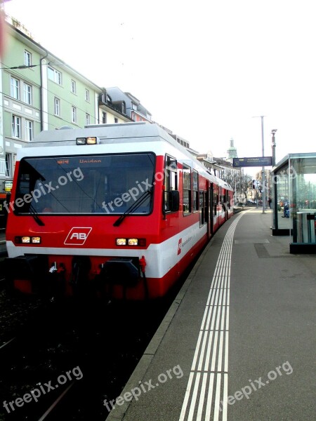 Train Appenzell Railways Railway Station Harbour Station Exit Towards Gentiles