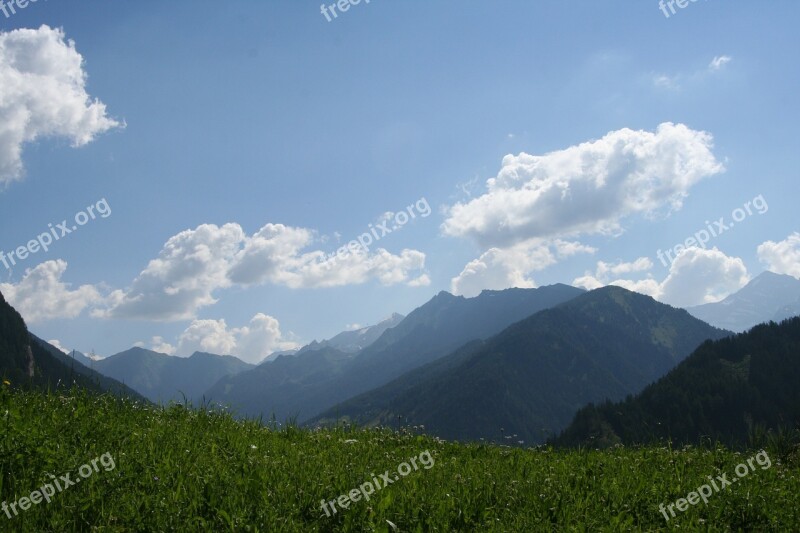 Alpine Mountain Meadow Summer Mountains Free Photos