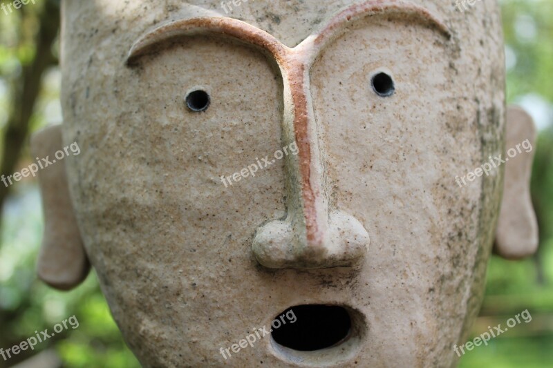 Clay Figure Face Eyes Nose Mouth