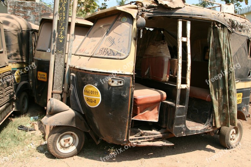 Tuk Tuk Rust Old Car Automobile Taxi