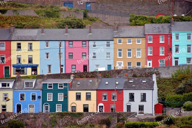 Cobh Cove Houses Pastel Great Island Cork Harbour