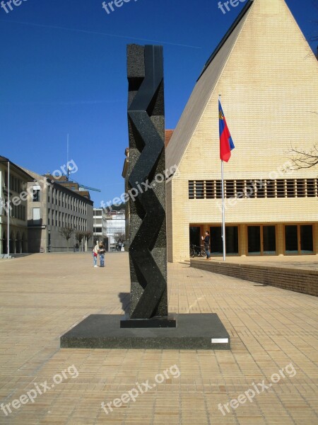 Principality Of Liechtenstein Monument 200 Anniversary Of Sovereignty Parliament Square Vaduz