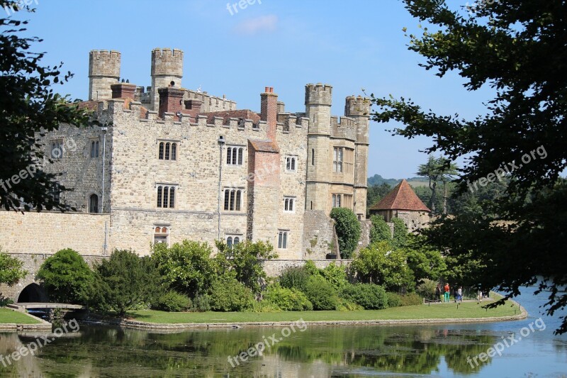 Moated Castle Castle Water Leeds Castle Free Photos