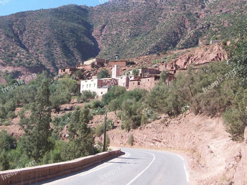 Top Atlas Mountains Mountain Village Landscape