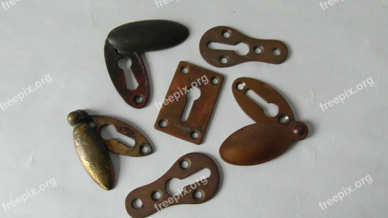 Key Covers Keyholes Escutcheons Brass Vintage