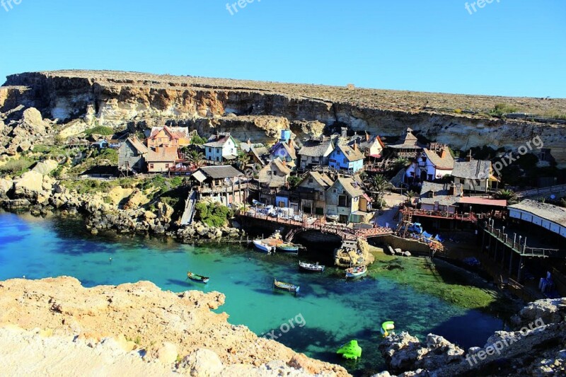 Malta Popay Village Boats Architecture Water