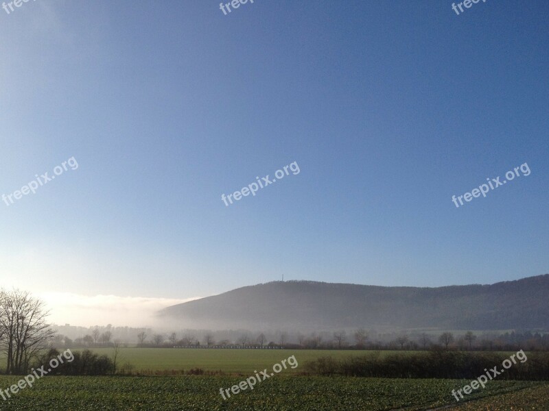 Deister Fields Hazy Fog Sunrise