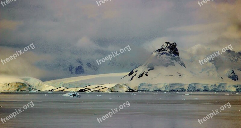 Volcano Antarctica Nature Landscape Scenery