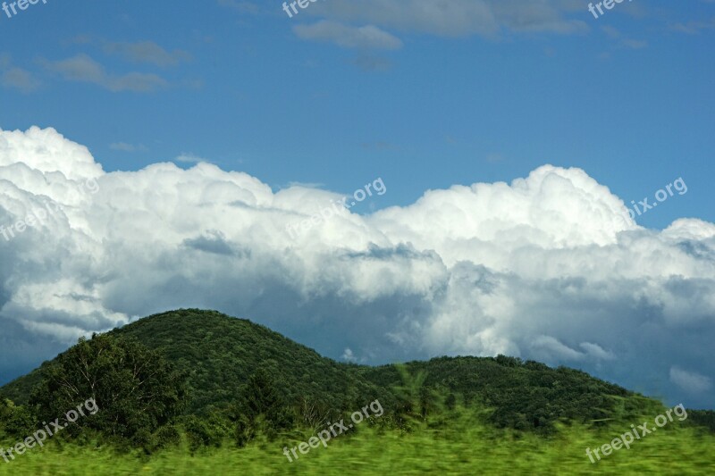 Hill Landscape Clouds Free Photos