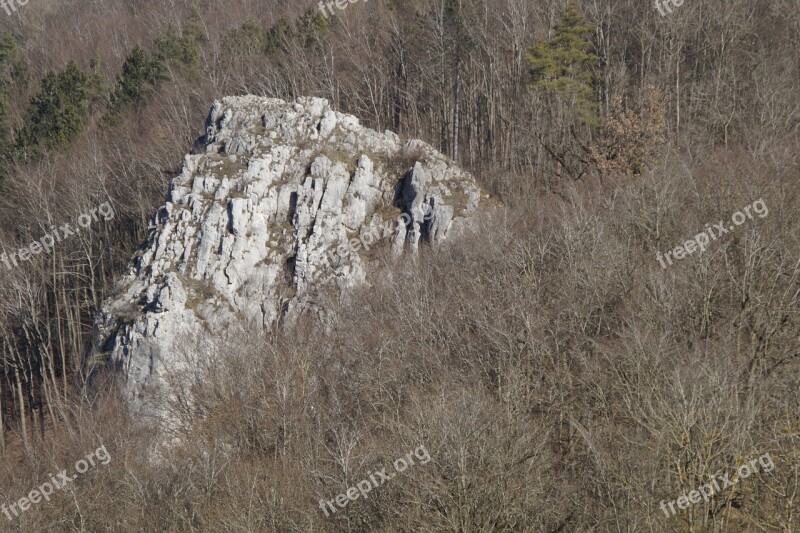 Rock Limestone Swabian Alb Landscape Kahl