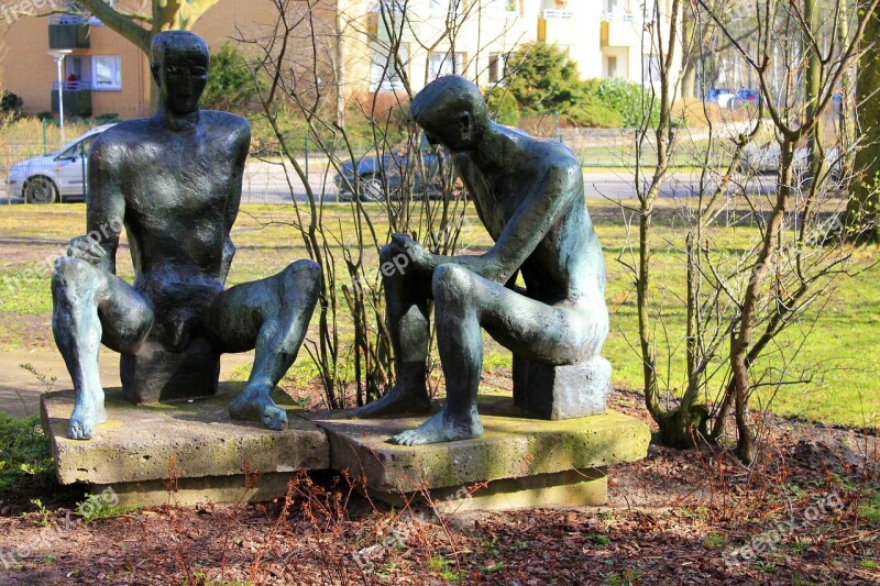 Sculpture Statue Men Sit Human