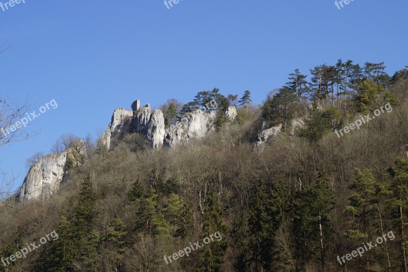 Rusenschloss Ruin Blaubeuren Swabian Alb Landscape