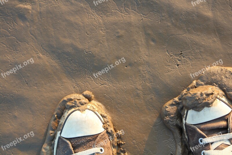 Shoes Watts Wadden Sea North Sea Mud