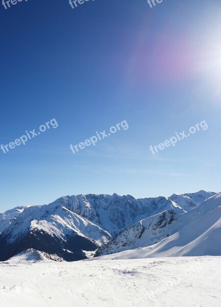 Mountain Alps Snow Landscape Winter