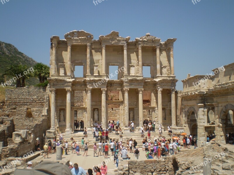 Library Of Celsus Ephesus Ruins Free Photos