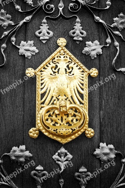 Door Gold Doorplate Shiny Metal