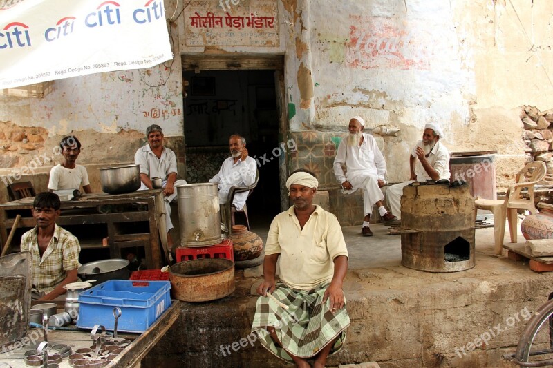 Rajasthan Café Scene Man Group Free Photos