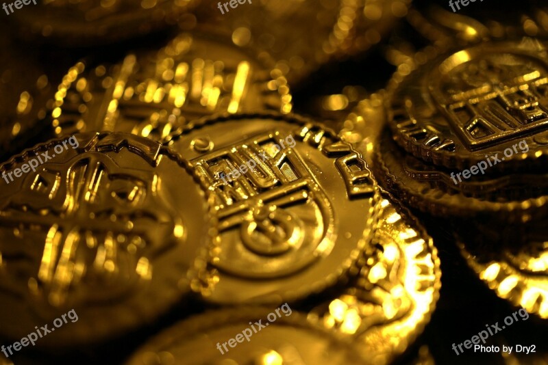 Bitcoin Coins Gold Money Currency