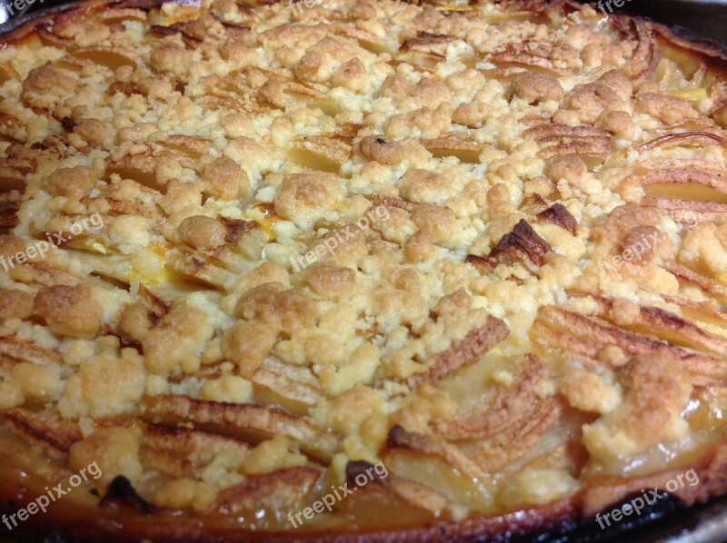 Apple Pie Cake Streusel Sweet Delicious