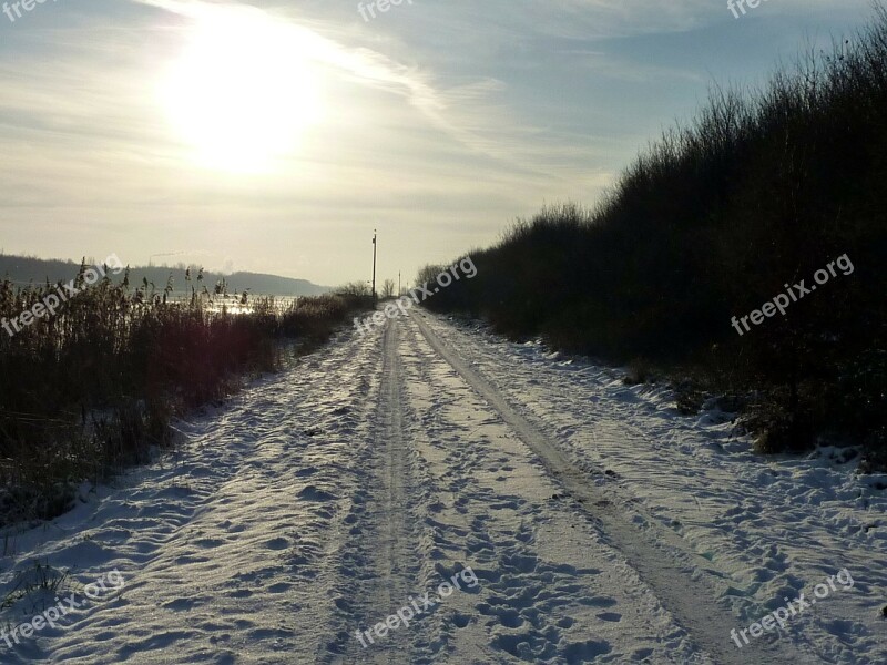 Nok Winter Evening Sun Snow Traces