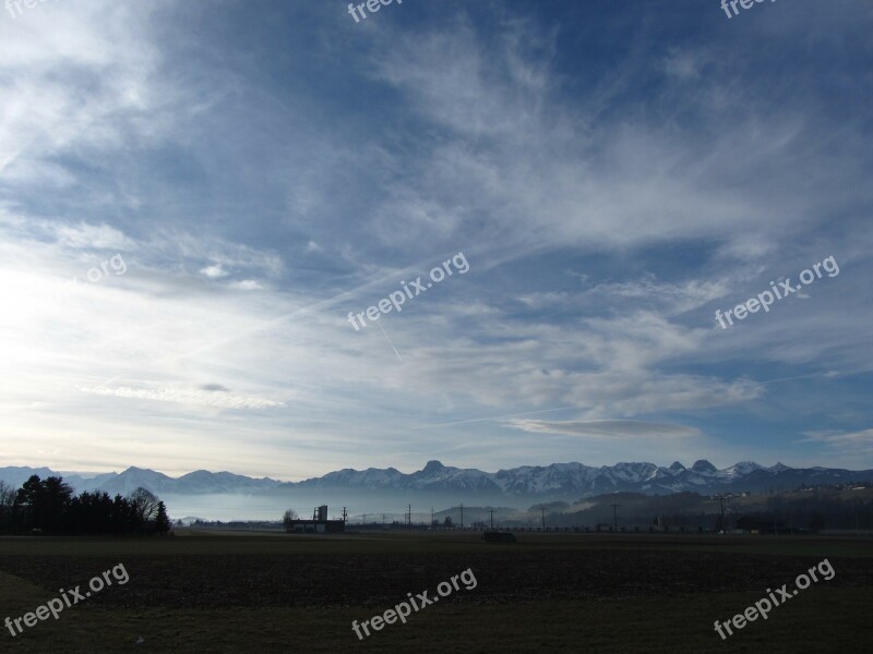 Sunrise Alpine Clouds Sky View