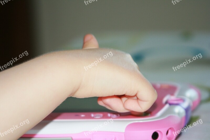 Hand Finger Toys Tablet Pink