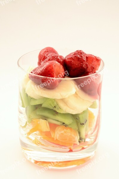 Bananas Strawberries Kiwi Orange Dessert