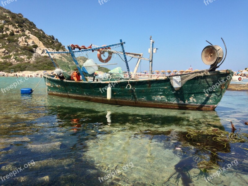 Fishing Boat Wooden Boat Boat Sea Summer