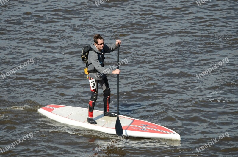 Surf Board Rafting Man Boat Adventure