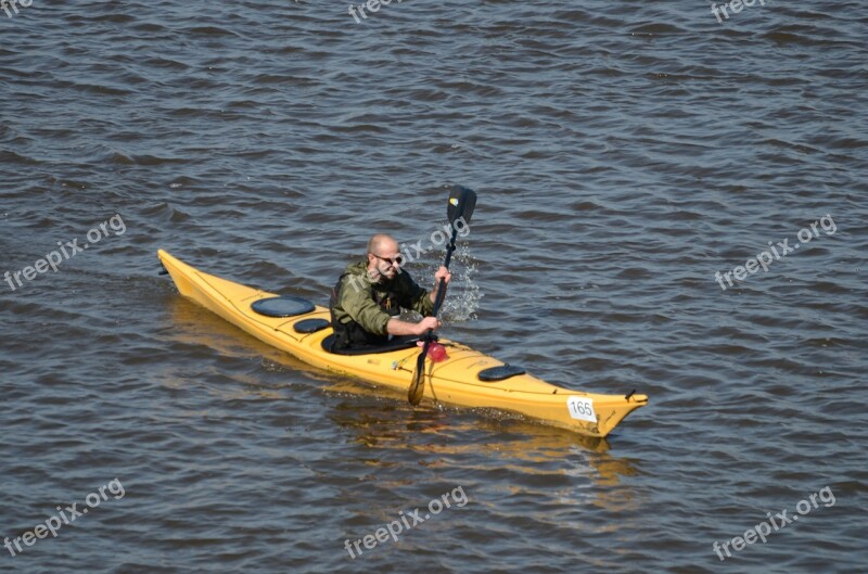 Kayak Rafting Canoe Man Boat