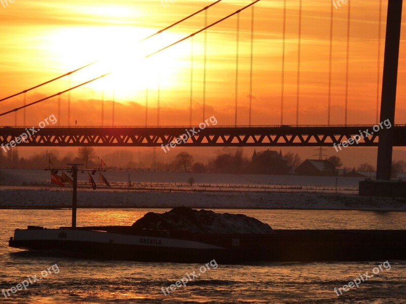 Nature Emmerich Rhine Rheinbrücke Sunset