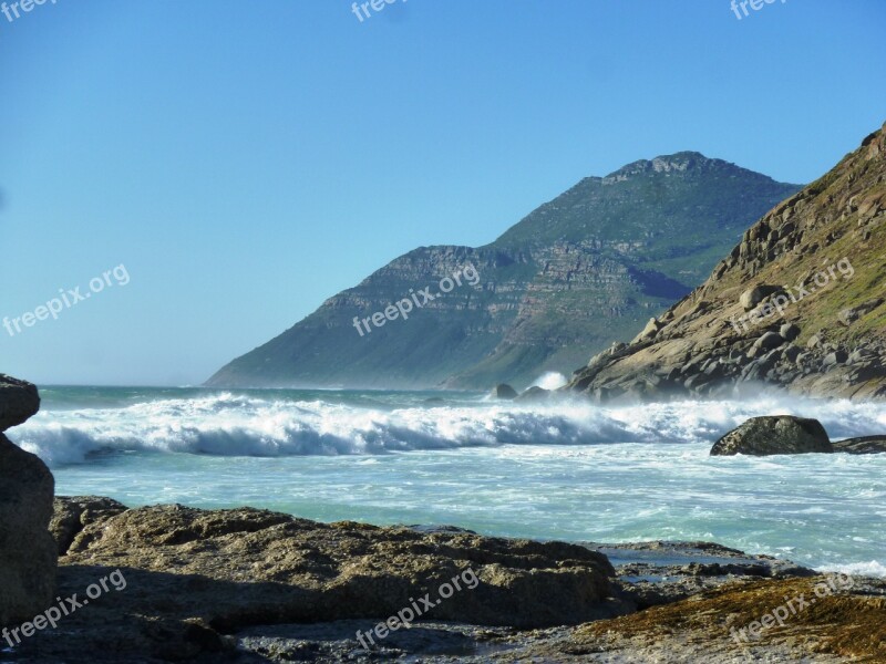 Noordhoek South Africa Beach Sea Wave