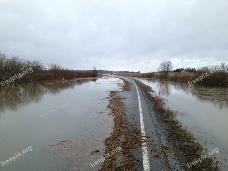 Flood Road Water Driveway Across