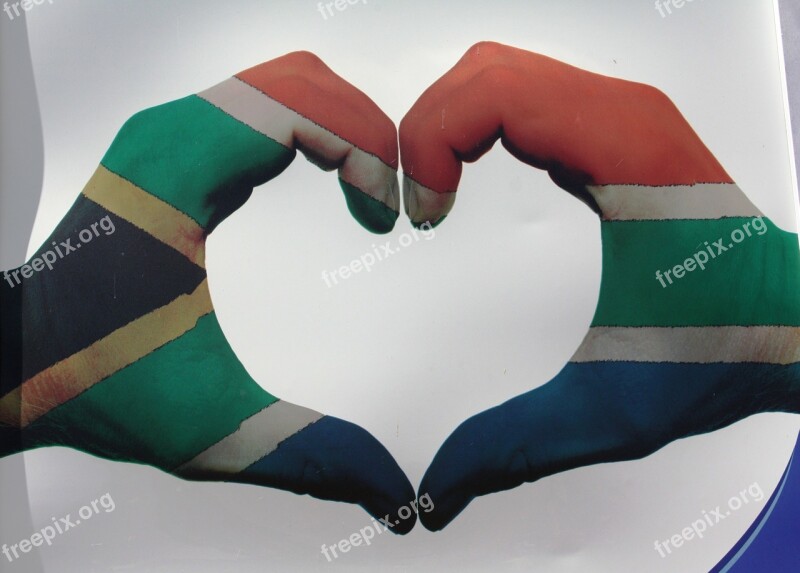 Heart South Africa Flag Love Symbol Symbol South Africa