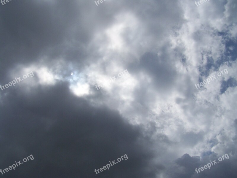 Sky Cloudy Clouds Storm Moon