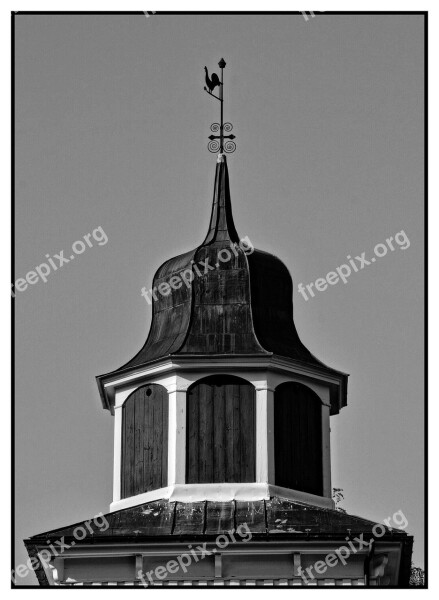 Church Tower Church Tower Black And White Building