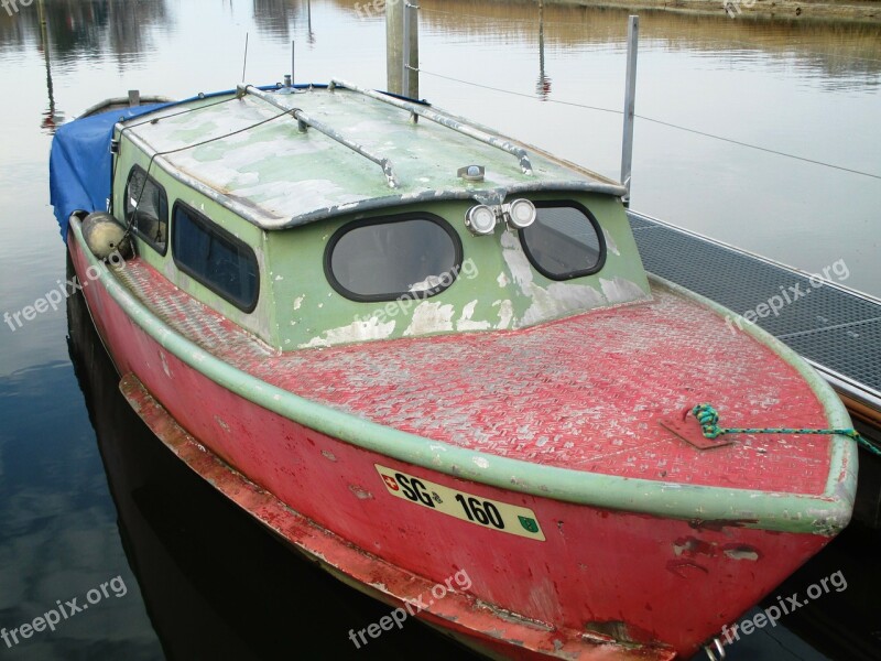 Fisherman Fishing Boat Old Weathered Connected