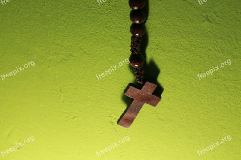 Cross Wooden Cross Prayer Chain Rosary Christianity