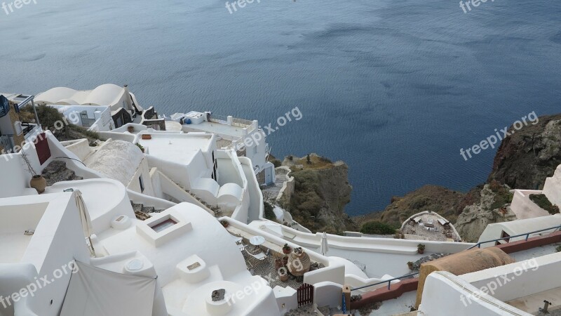 Santorini Greece White Houses Free Photos