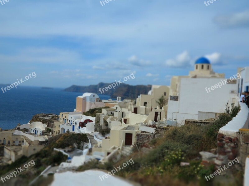 Santorini Greece White Houses Free Photos