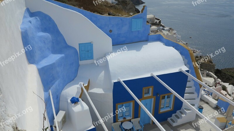 Santorini Greece White Houses Free Photos