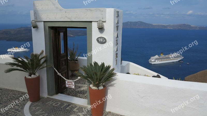 Santorini Greece White Houses Sea Free Photos