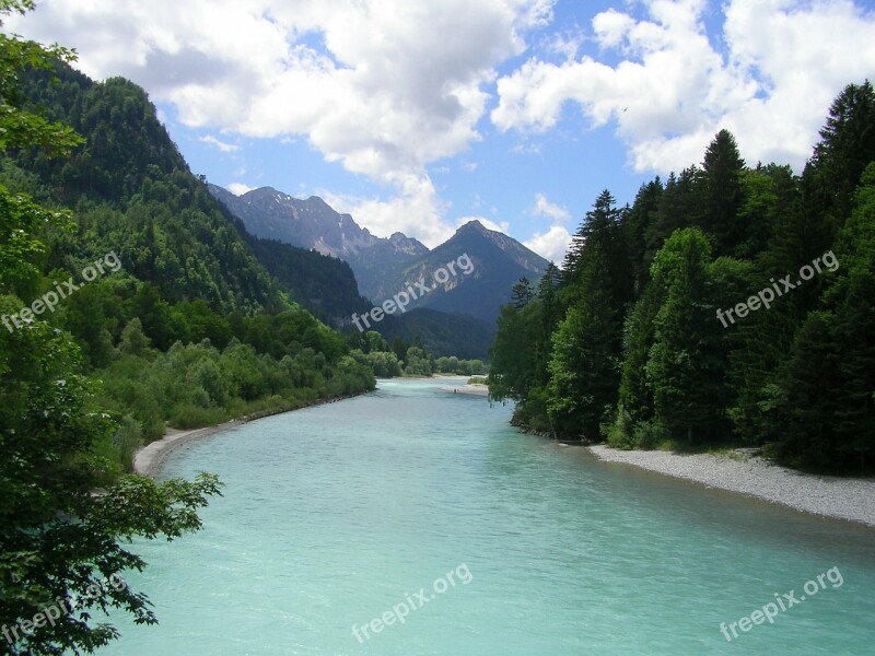 Füssen Allgäu River Mountains Lech