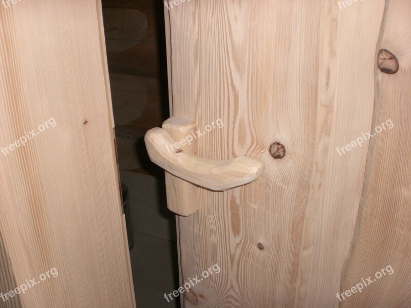 Natural Root Sauna Block House Wood Door