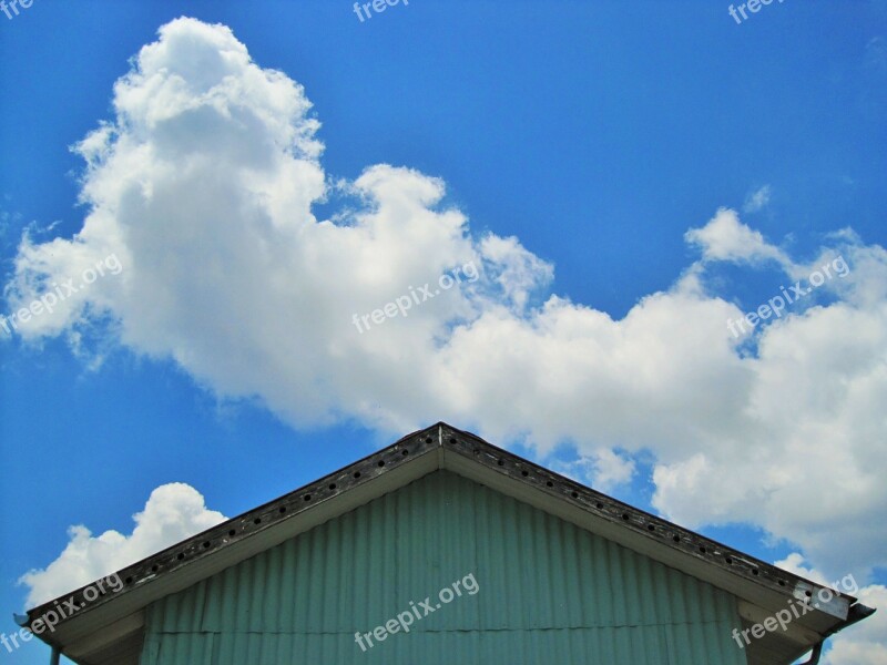 Roof Green Building Corrugated Iron Sky