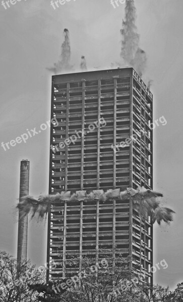 Blowing Up Afe Tower Frankfurt Demolition Explosion